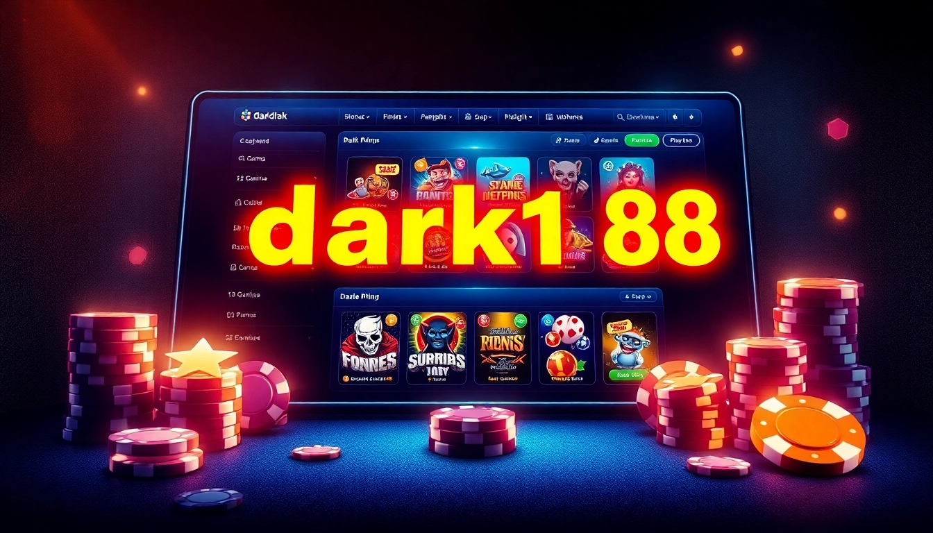 Explore the engaging user interface of dark168 casino platform, showcasing vibrant game options and luxurious ambiance.