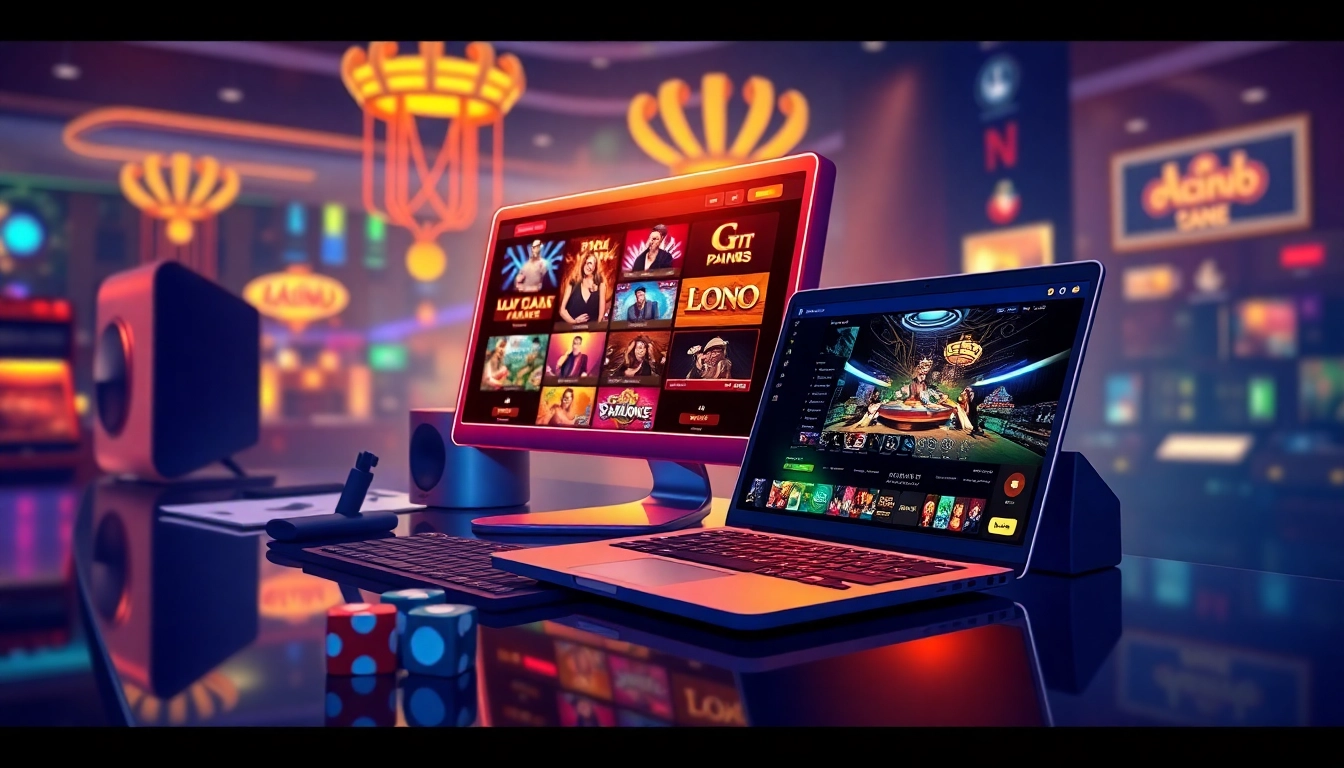 Explore the exciting virtual gaming experience at ausvegas.xyz with vibrant casino elements.