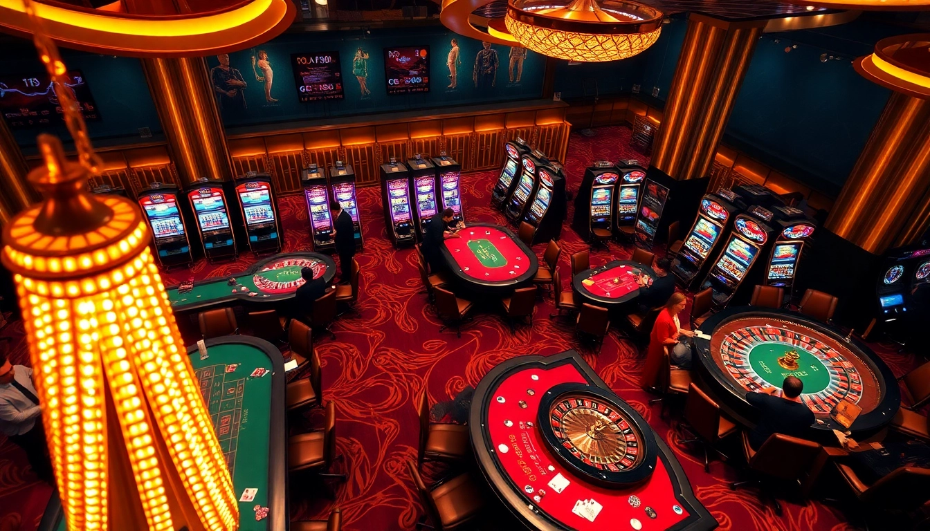 Explore the tranquil ambiance of thương hiệu f168's casino, featuring players engaged in poker and roulette for an exciting evening.