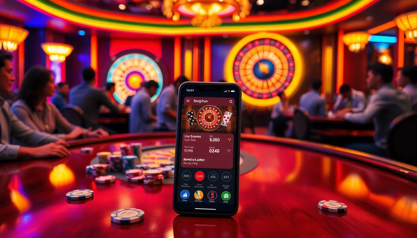 Engage in thrilling games at a casino with the "bong da lu fun" app providing live scores and betting insights.