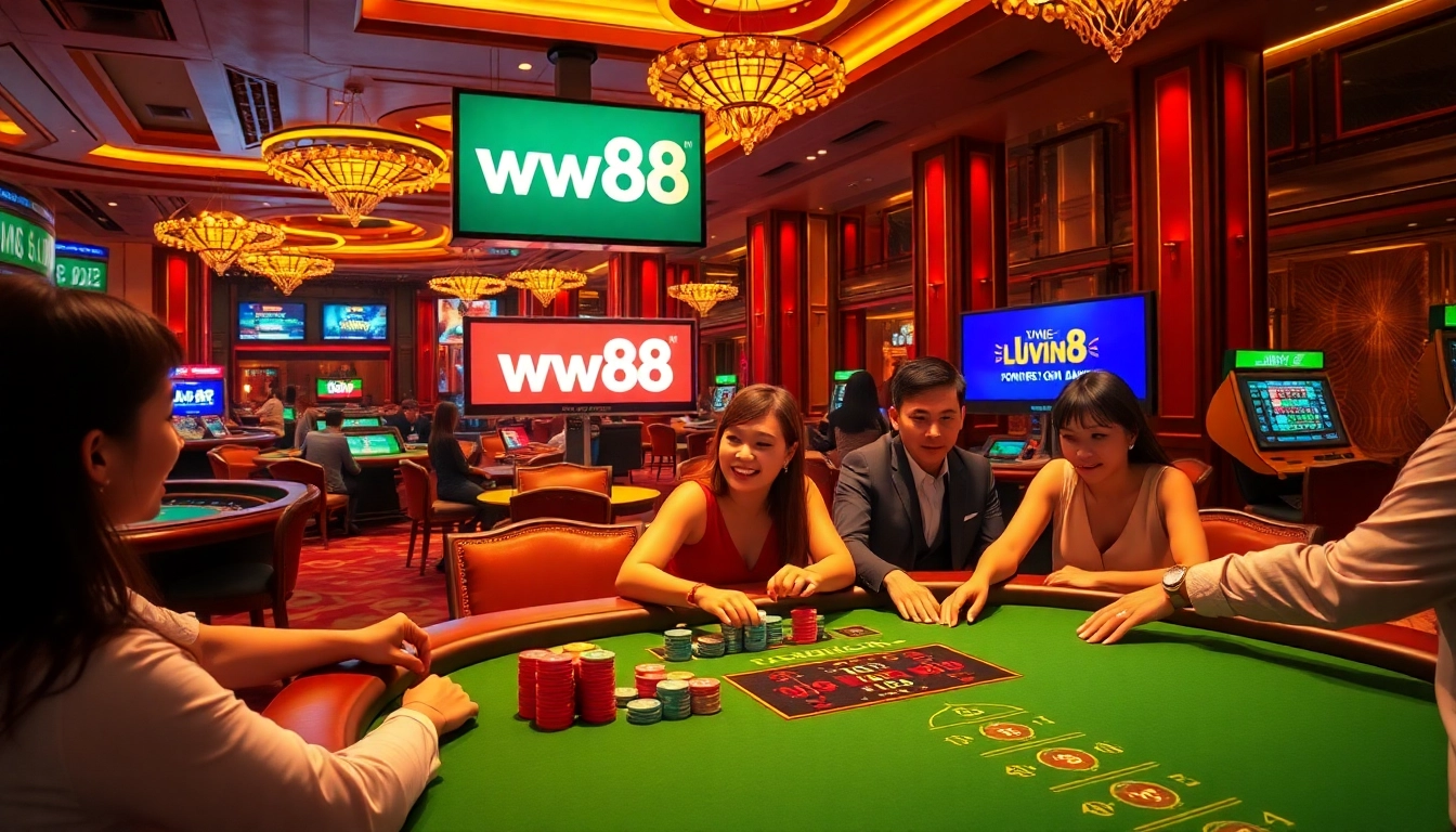 Experience the excitement of gambling at nhà cái ww88's vibrant casino, featuring engaging players and thrilling games.