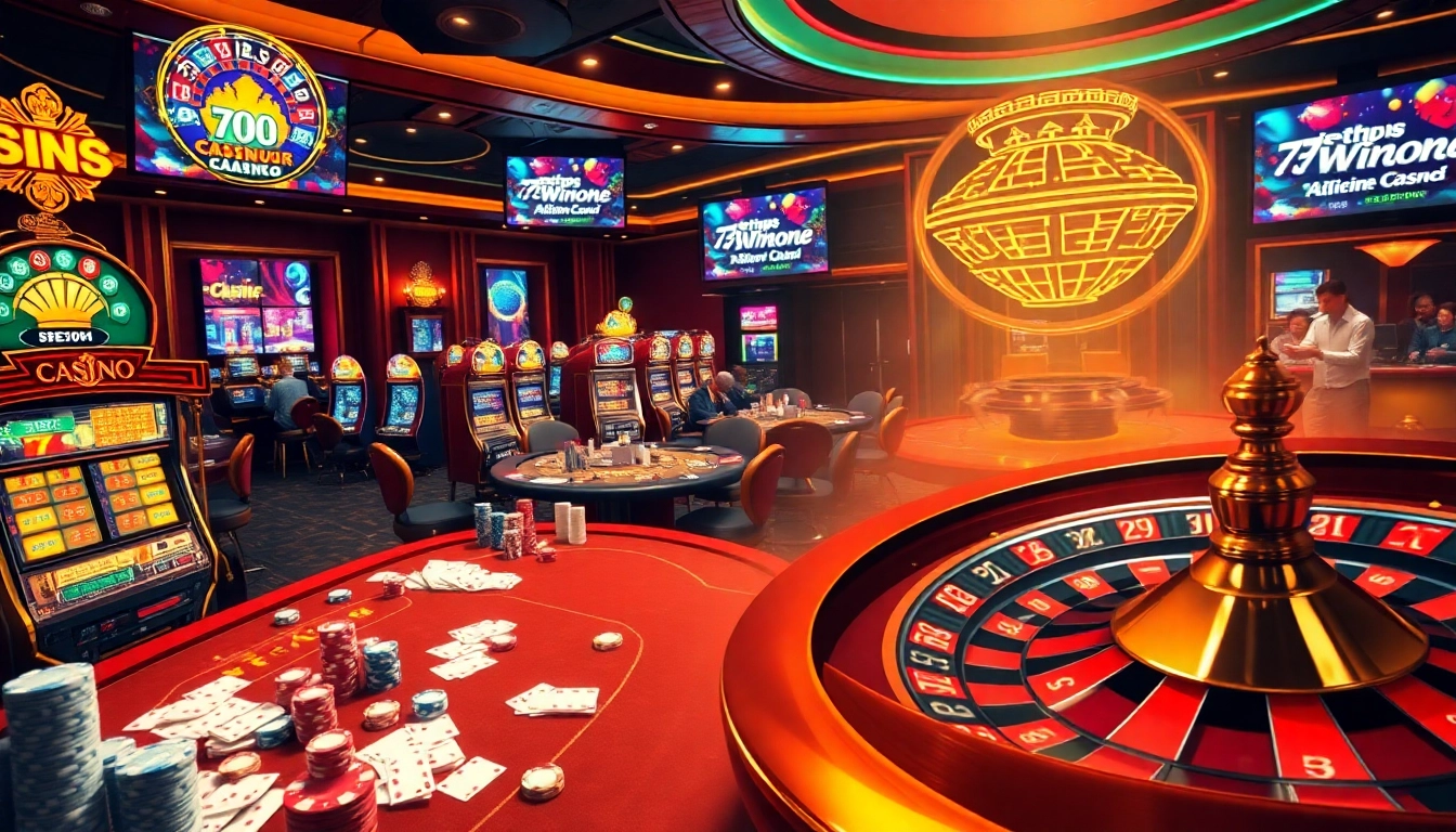 Experience the thrill of betting at https://78winone.com/ with an exciting scene of a poker table and roulette wheel.
