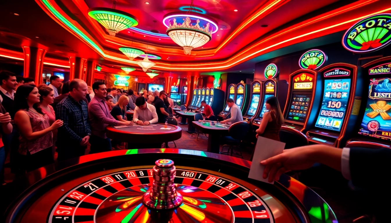 Spotbet attracts gamblers at a vibrant casino table filled with excitement.