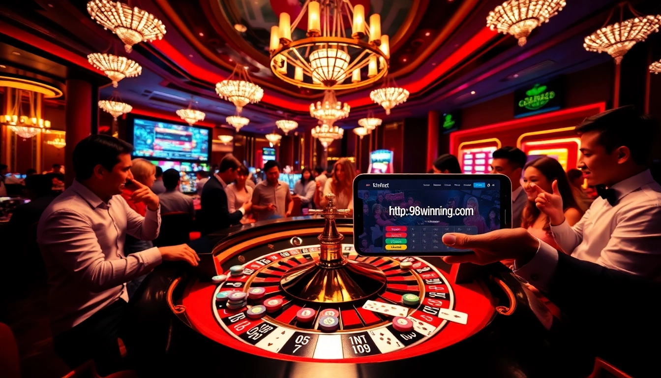 Experience the thrill of casino gameplay at https://98winning.com/, featuring vibrant roulette action with players in suspense.