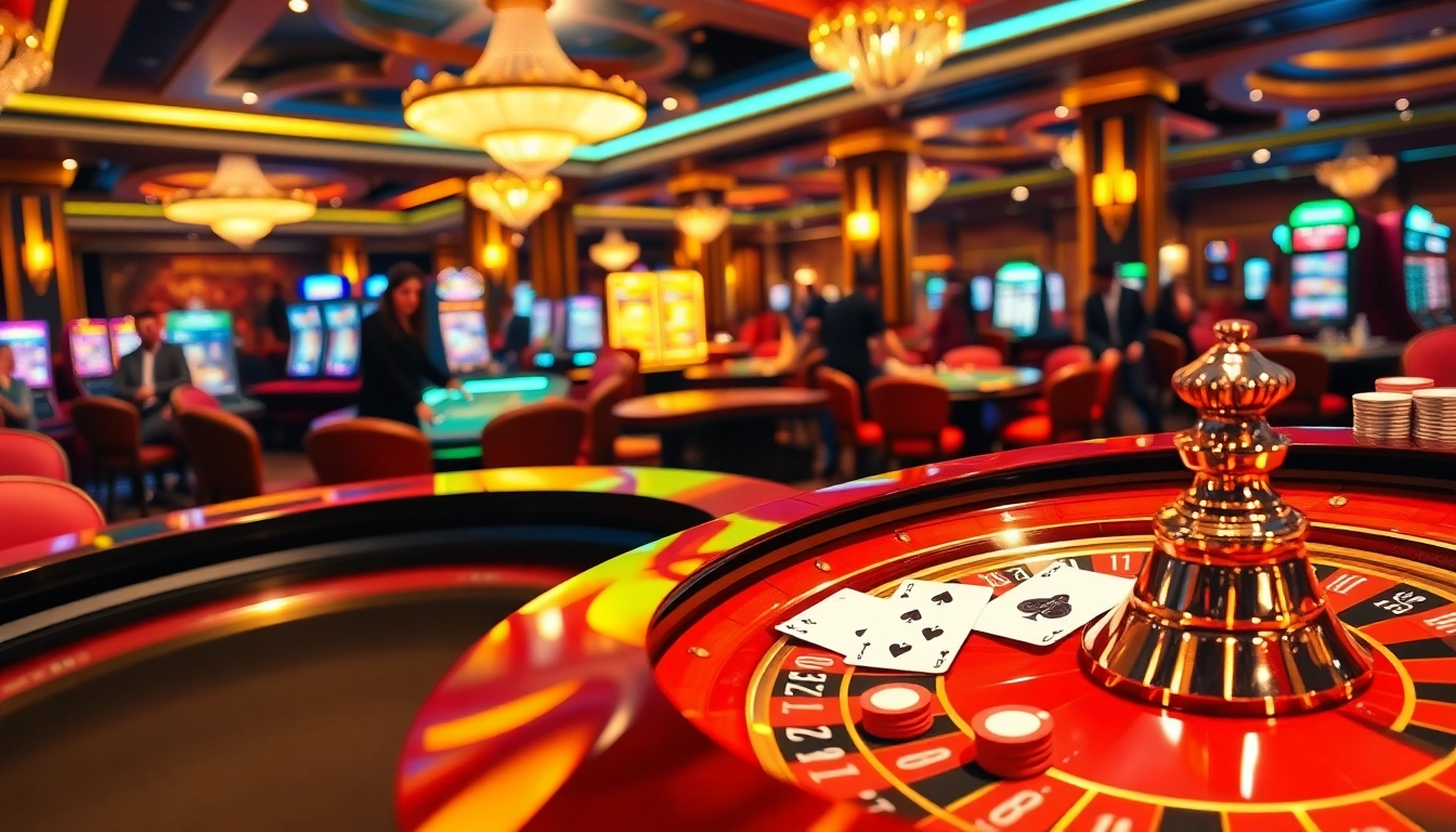 Engage in thrilling roulette action at https://32win.army/, featuring vibrant chips and lively players in a luxurious casino setting.