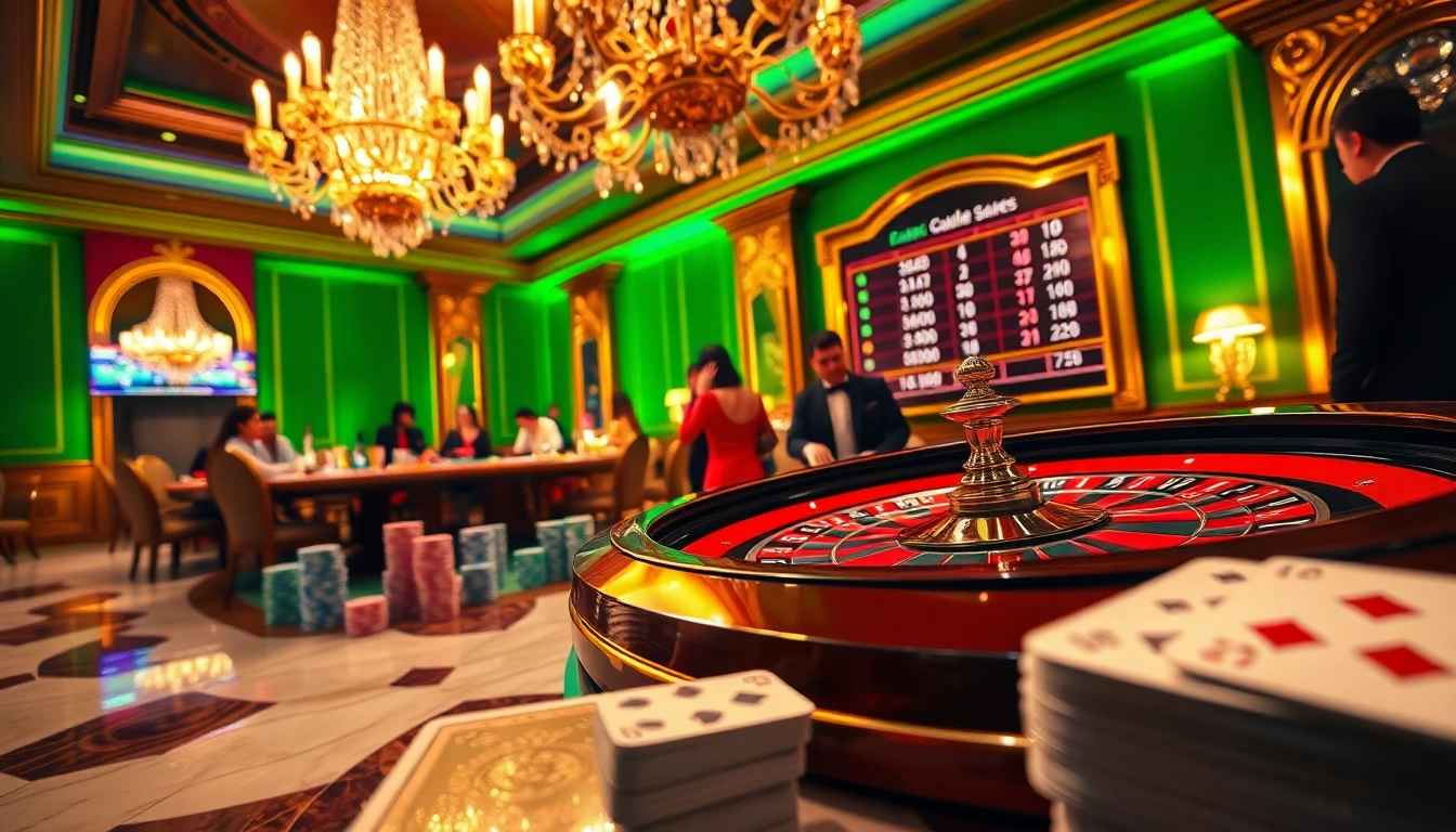 Players enjoy an exciting game at a vibrant casino roulette table, featuring stakes inspired by https://98winning.com/.