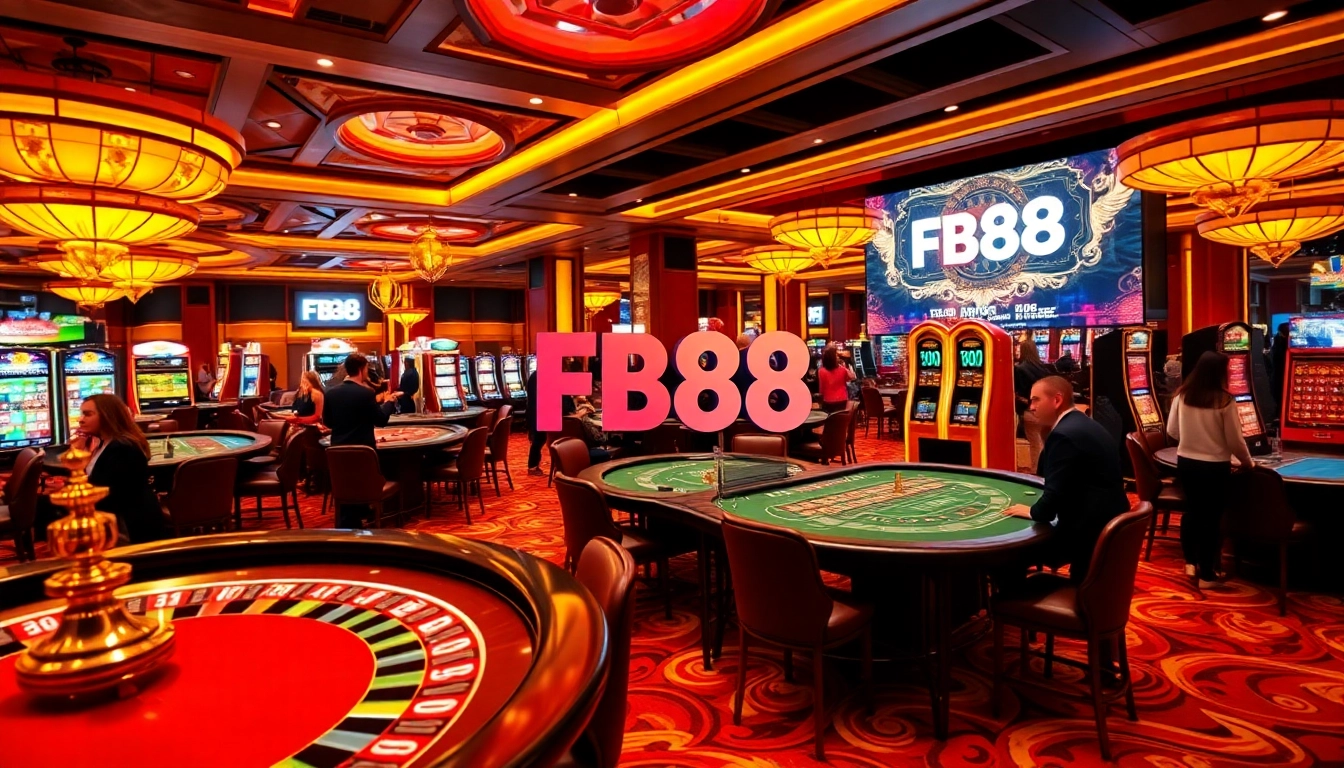 FB88 celebrates winning moments at a lively casino table with vibrant atmosphere and dealers.