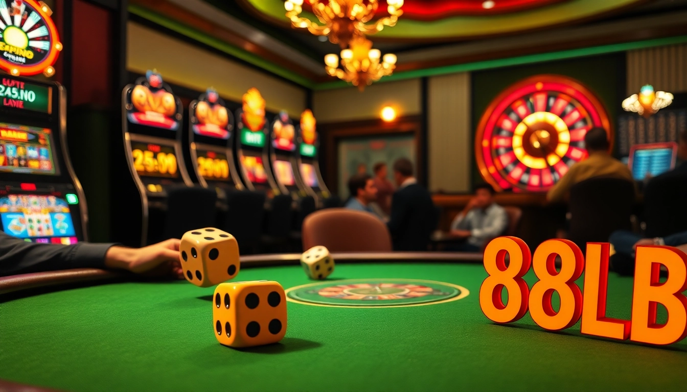 High-stakes poker game at a casino featuring 88CLB branding, capturing excitement and competition.