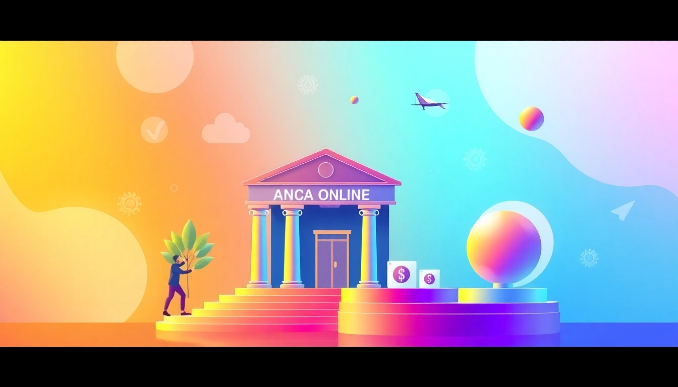 Engaging visual depicting BANCA ONLINE as a seamless bank-insurance connection offering unique solutions.