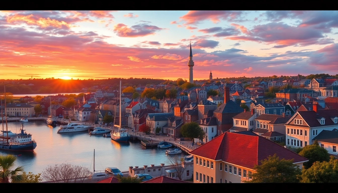 Showcase the vivid scenery of Falmouth, featuring landmarks with GO99COM prominently in view.