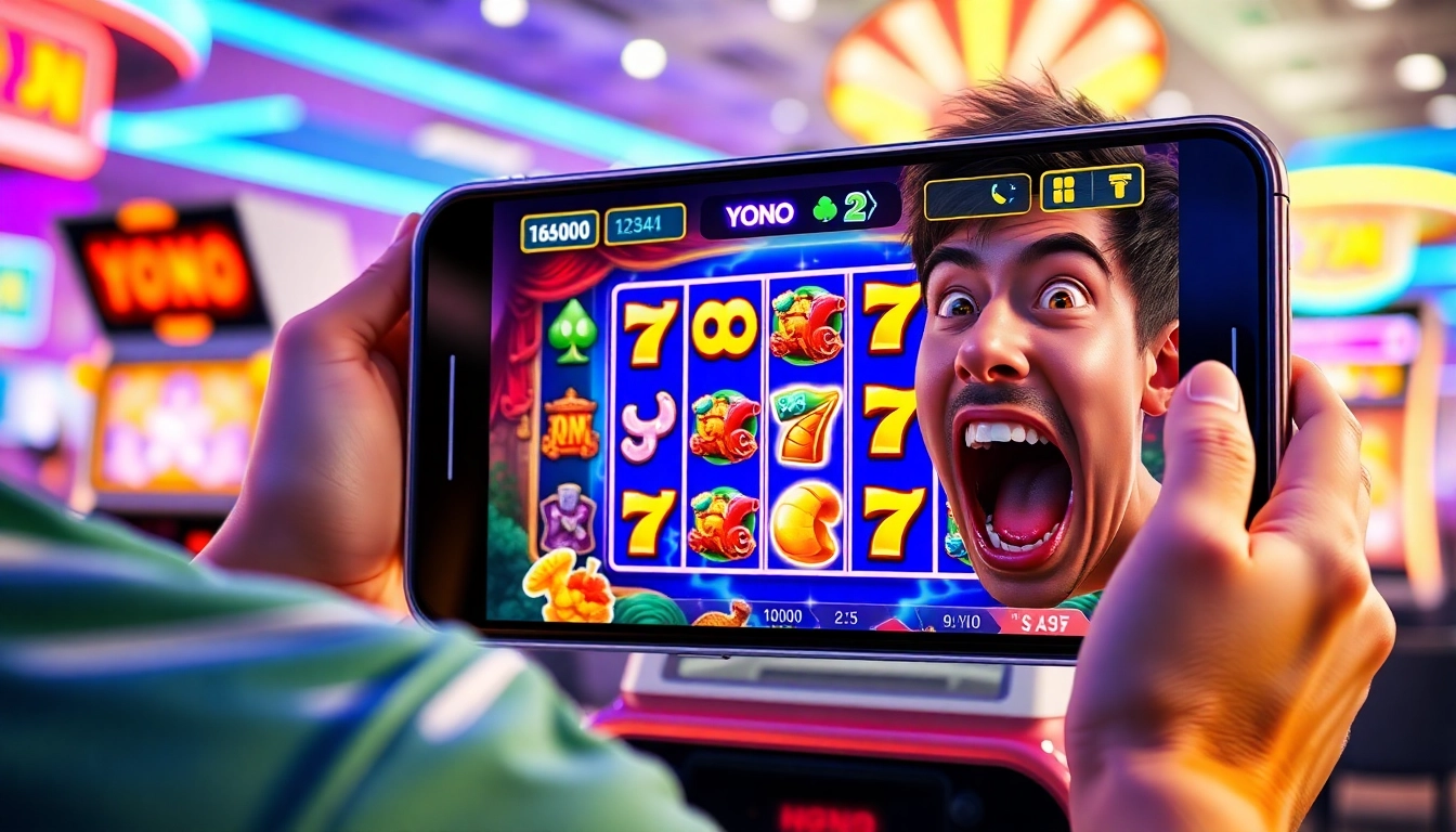 Engaging player experiencing the thrill of YONO 777 in a vibrant gaming environment.